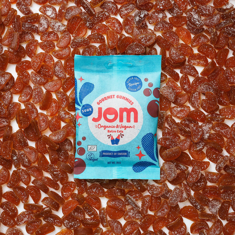 Organic Vegan Allergen Free Sour Retro Cola Candy Gummies JOM