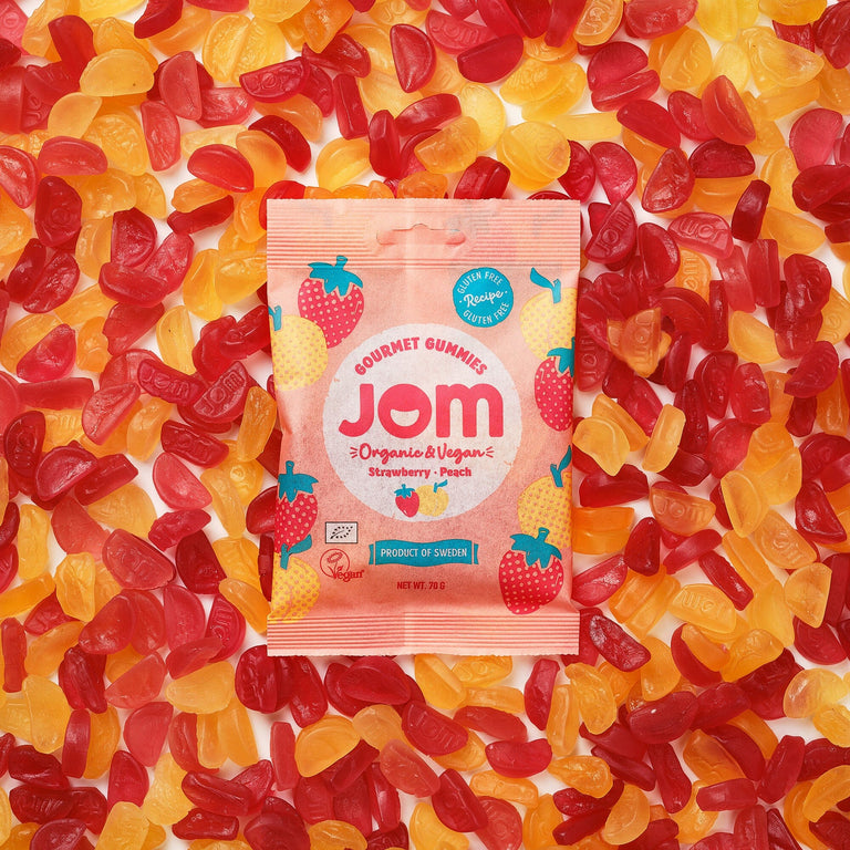 JOM Strawberry and Peach Organic Vegan Allergen Free Gummies