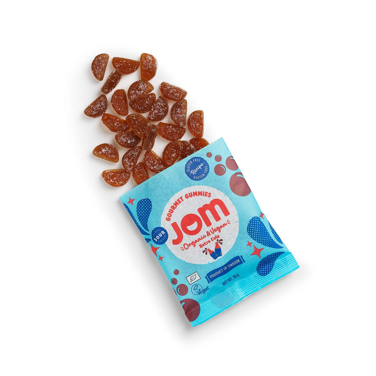 Organic Vegan Allergen Free Sour Retro Cola Candy Gummies JOM