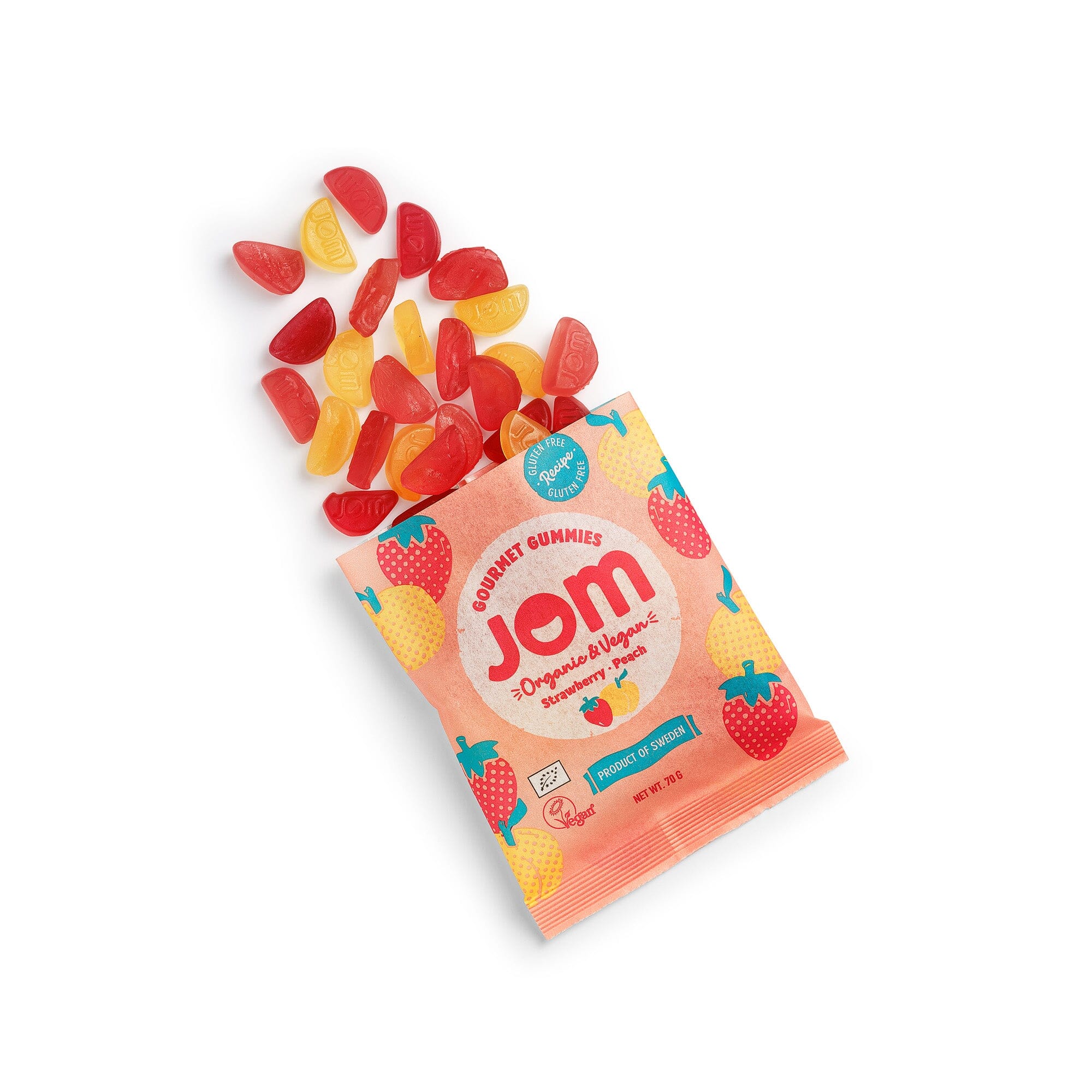 JOM Strawberry and Peach Organic Vegan Allergen Free Gummies