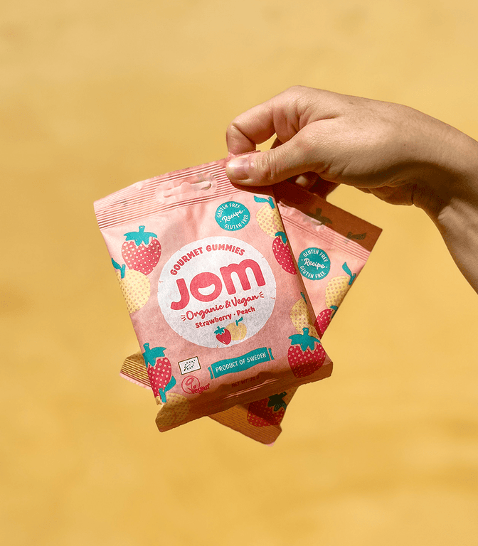 JOM Strawberry and Peach Organic Vegan Allergen Free Gummies